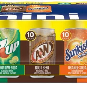 7UP AandW and Sunkist Variety Pack 7.5 Fluid Ounce (Pack of 30)