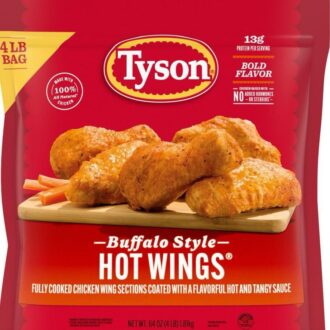 Tyson Any'tizers Buffalo Style Frozen Hot Wings Bone In, 22 Oz Bag 22 Oz