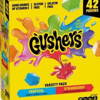 Gushers Fruit Flavored Snacks, Tropical/Strawberry
