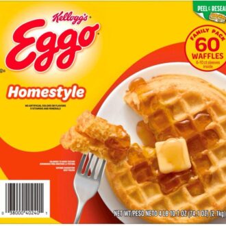 Evaxo Eggo Homestyle Waffles - Frozen, 60 Waffles
