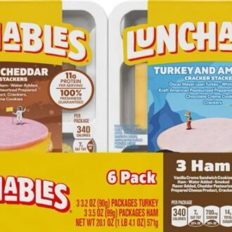 Ham & Cheddar Cheese & Turkey & American Cheese Cracker Stackers Snack Kit Variety Pack
