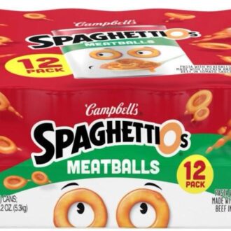 SpaghettiOs Canned Pasta with Meatballs, 15.6 oz Can (Pack of 12)